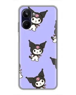 Чехол для Realme 10 с картинкой «Паттерн с Kuromi» Чехол для Realme 10 с картинкой «Паттерн с Kuromi»
