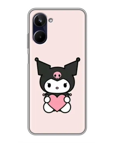 Чехол для Realme 10 с картинкой «Kuromi и сердце»