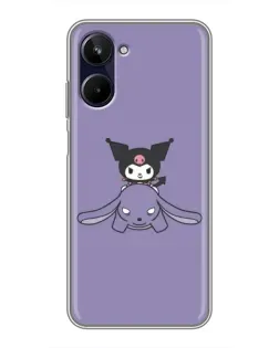 Чехол для Realme 10 с картинкой «Kuromi на лиловом фоне» Чехол для Realme 10 с картинкой «Kuromi на лиловом фоне»