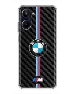 Чохол для Realme 10 з картинкою «Емблема BMW та карбон»