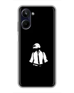 Чохол для Realme 10 з картинкою «PUBG — білий шолом»