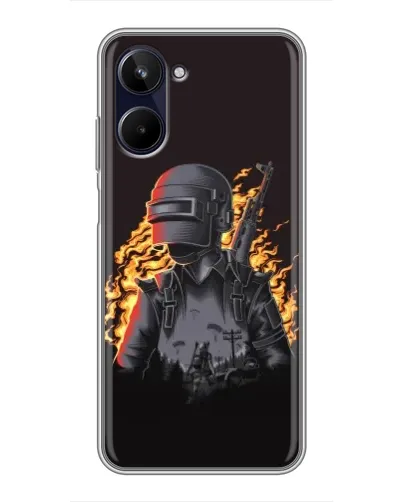 Чохол для Realme 10 з картинкою «PUBG — вогняний силует» Чохол для Realme 10 з картинкою «PUBG — вогняний силует»