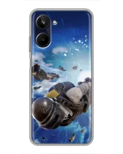 Чохол для Realme 10 з картинкою «Десант PUBG — стрибок»