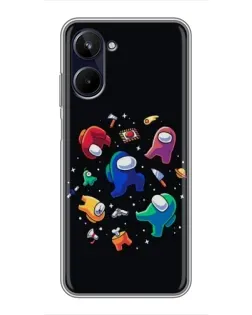 Чехол для Realme 10 с картинкой «Among Us космос» Чехол для Realme 10 с картинкой «Among Us космос»