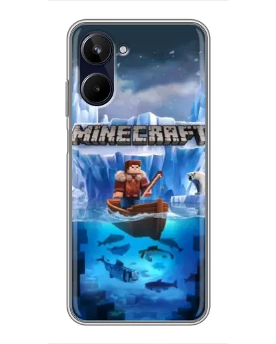 Чехол для Realme 10 с картинкой «Minecraft ледяной мир» Чехол для Realme 10 с картинкой «Minecraft ледяной мир»