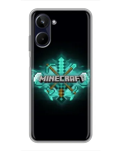 Чехол для Realme 10 с картинкой «Minecraft Diamond лого» Чехол для Realme 10 с картинкой «Minecraft Diamond лого»