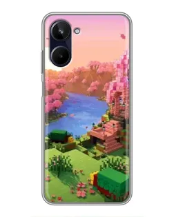 Чохол для Realme 10 з картинкою «Рожеве дерево Minecraft» Чохол для Realme 10 з картинкою «Рожеве дерево Minecraft»