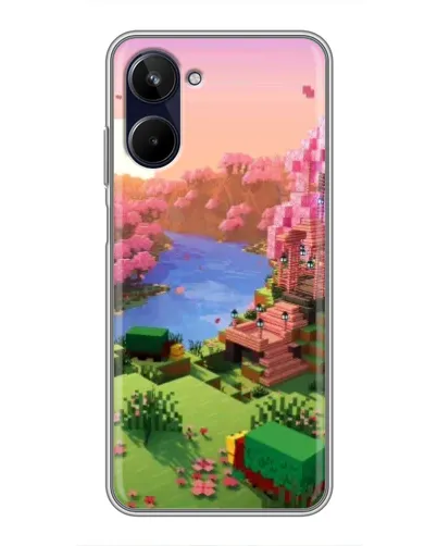 Чехол для Realme 10 с картинкой «Розовое дерево Minecraft» Чехол для Realme 10 с картинкой «Розовое дерево Minecraft»