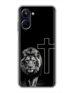Чохол для Realme 10 з картинкою «Лев та Хрест»