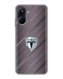 Чохол для Realme 10 з картинкою «Металева текстура Tesla»