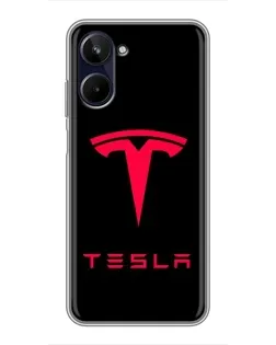 Чохол для Realme 10 з картинкою «Tesla Red Logo»