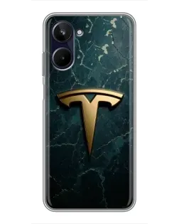 Чохол для Realme 10 з картинкою «Мармурова Tesla Gold»