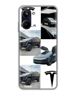 Чохол для Realme 10 з картинкою «Колаж Cybertruck Tesla»