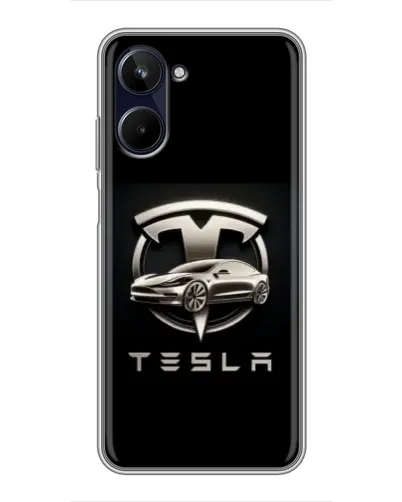 Чохол для Realme 10 з картинкою «Tesla — срібне авто» Чохол для Realme 10 з картинкою «Tesla — срібне авто»