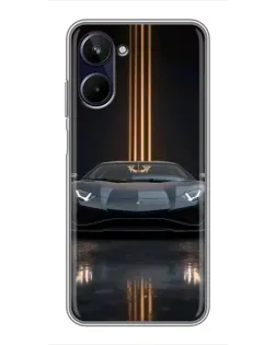 Чохол для Realme 10 з картинкою «Lamborghini золоті лінії»