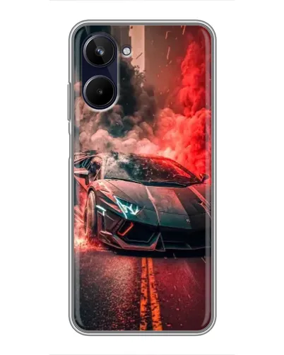 Чохол для Realme 10 з картинкою «Lamborghini червоний дим» Чохол для Realme 10 з картинкою «Lamborghini червоний дим»