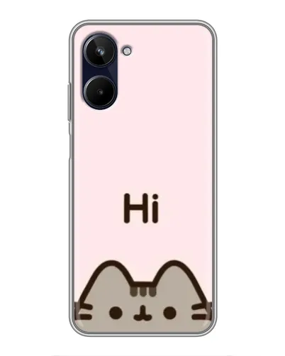 Чехол для Realme 10 с картинкой «Пушин говорит Hi»