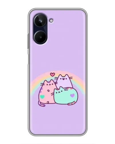 Чехол для Realme 10 с картинкой «Радужные Пушины»