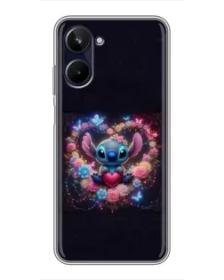 Чохол для Realme 10 з картинкою «Stitch у квітах»