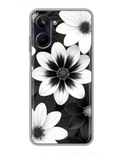 Чохол для Realme 10 з картинкою «Монохромні айстри»