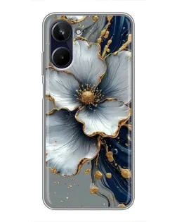 Чохол для Realme 10 з картинкою «Біла квітка та золотий флюїд»