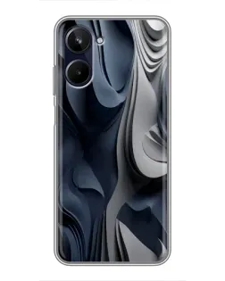Чохол для Realme 10 з картинкою «Об'ємні сині складки»