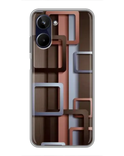 Чохол для Realme 10 з картинкою «Коричневі об'ємні квадрати» Чохол для Realme 10 з картинкою «Коричневі об'ємні квадрати»