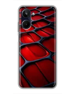 Чохол для Realme 10 з картинкою «Червона глянцева сітка»