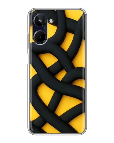Чохол для Realme 10 з картинкою «Чорне жовте переплетення» Чохол для Realme 10 з картинкою «Чорне жовте переплетення»