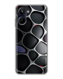 Чохол для Realme 10 з картинкою «Об'ємна темна решітка»