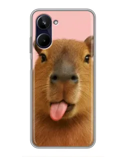 Чохол для Realme 10 з картинкою «Капібара з язиком»