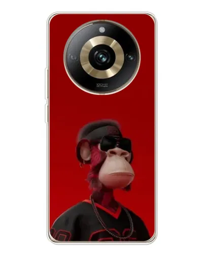 Чехол для Realme 11 Pro 5G с картинкой «Bored Ape в красном»