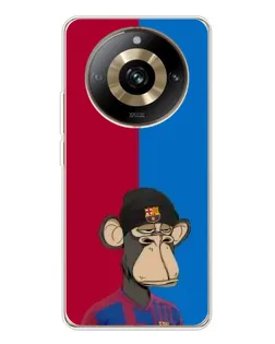 Чехол для Realme 11 Pro 5G с картинкой «Bored Ape — фанат Барсы» Чехол для Realme 11 Pro 5G с картинкой «Bored Ape — фанат Барсы»