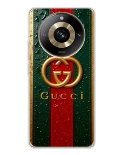 Чехол для Realme 11 Pro 5G с картинкой «Gucci — фирменная полоса и золото»