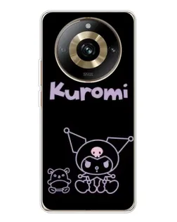 Чехол для Realme 11 Pro 5G с картинкой «Kuromi — черный минимализм»