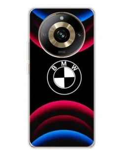 Чехол для Realme 11 Pro 5G с картинкой «Логотип BMW и неоновые дуги»