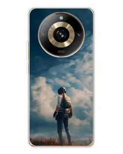 Чехол для Realme 11 Pro 5G с картинкой «Герой PUBG на скале»