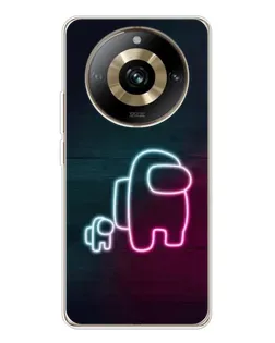 Чехол для Realme 11 Pro 5G с картинкой «Among Us неон-арт» Чехол для Realme 11 Pro 5G с картинкой «Among Us неон-арт»