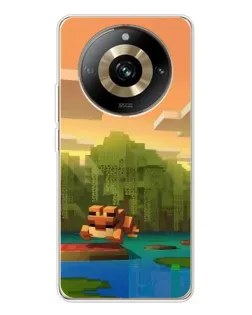 Чехол для Realme 11 Pro 5G с картинкой «Майнкрафт закат солнца»