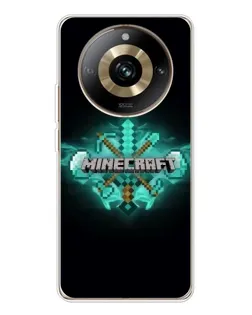 Чехол для Realme 11 Pro 5G с картинкой «Minecraft Diamond лого»