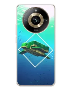 Чехол для Realme 11 Pro 5G с картинкой «Черепаха Minecraft»