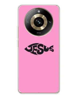 Чехол для Realme 11 Pro 5G с картинкой «Розовый символ  Jesus»