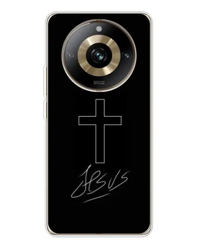 Чехол для Realme 11 Pro 5G с картинкой «Графический крест Jesus» Чехол для Realme 11 Pro 5G с картинкой «Графический крест Jesus»