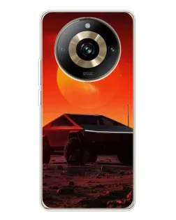 Чехол для Realme 11 Pro 5G с картинкой «Cybertruck на Марсе»