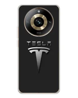 Чехол для Realme 11 Pro 5G с картинкой «Стальной логотип Tesla»