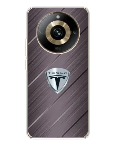 Чехол для Realme 11 Pro 5G с картинкой «Металлическая текстура Tesla»