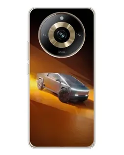 Чехол для Realme 11 Pro 5G с картинкой «Cybertruck в пустыне»