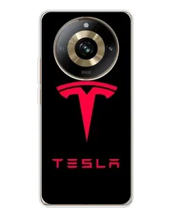 Чехол для Realme 11 Pro 5G с картинкой «Tesla Red Logo»
