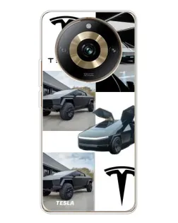Чехол для Realme 11 Pro 5G с картинкой «Коллаж Cybertruck Tesla»