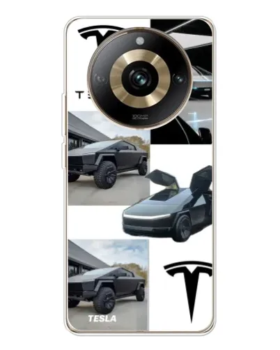 Чехол для Realme 11 Pro 5G с картинкой «Коллаж Cybertruck Tesla»